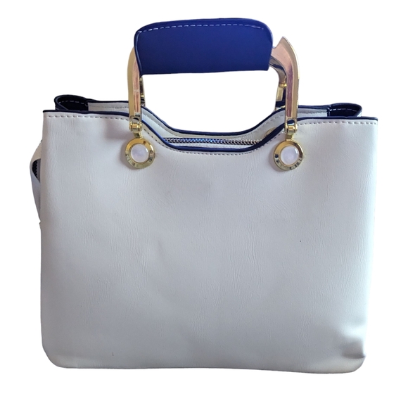 Blue, Beige & Tan Handbag - Picture 3 of 8